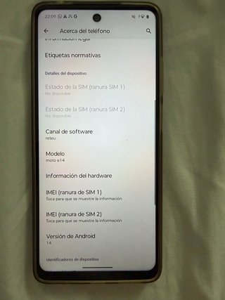 Móvil Motorola Moto E14 Negro