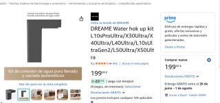 Kit Conexión Agua Dreame RAW7. PRECINTADO