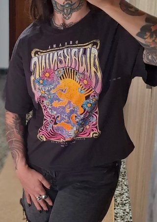 Camiseta oversize Bershka Estampada Talla M