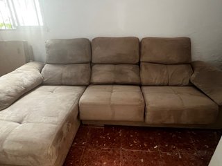 Sofá chaise longue beige