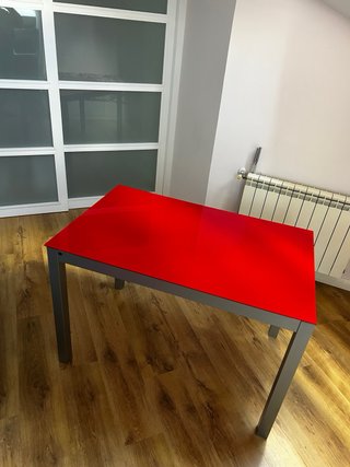 Mesa comedor cristal templado Mobliberica roja
