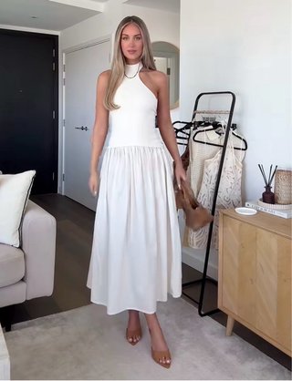 Vestido halter combinado
