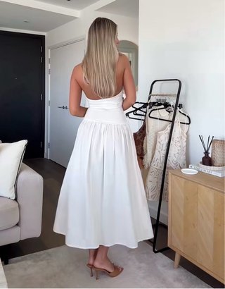 Vestido halter combinado