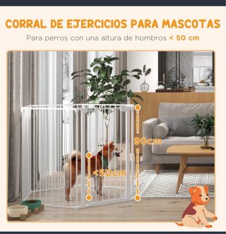 Corralito Mascotas 6 Paneles 123x102x90cm