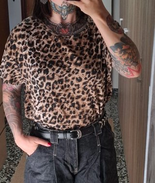 Camiseta oversize Zara Animal Print XL