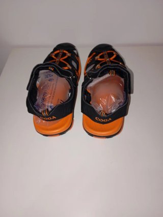 Sandalias Niña Talla 36 Negro y Naranja