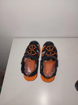 Sandalias Niña Talla 36 Negro y Naranja