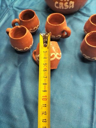 Conjunto Garrafa e 6 Cálices Barro
