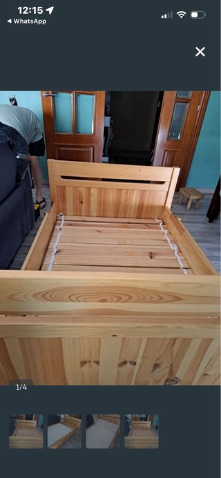 Cuna de bebe de madera convertible  en cama