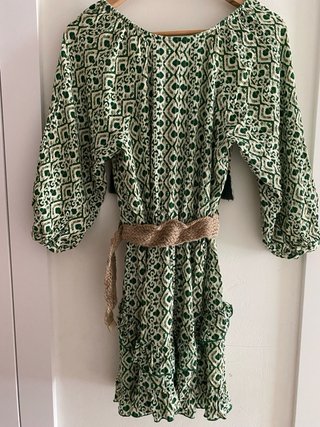 Vestido Zara estampado verde talla única