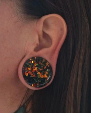 Pendientes dilatación tunel multicolor 30mm