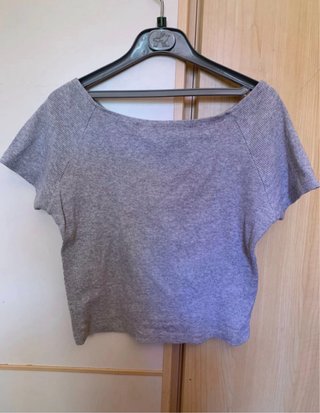 Pull&Bear camiseta gris y blanca manga corta