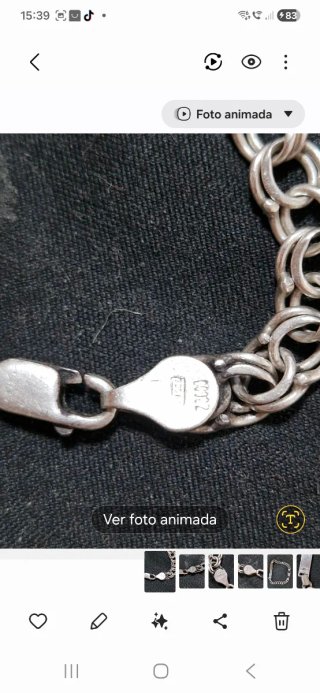 Esclava de plata con placa