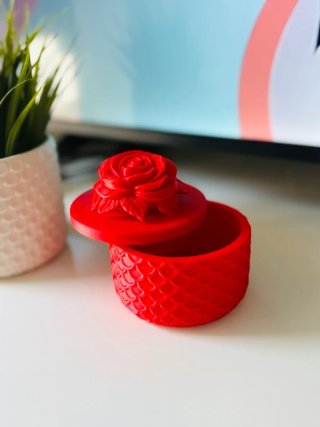 Joyero con diseño de rosa