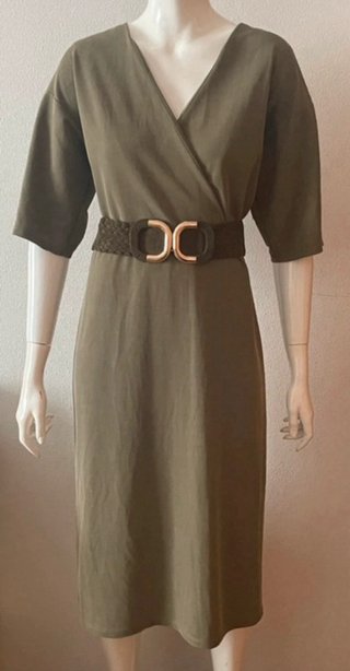 Vestido Midi Zara Verde Talla S