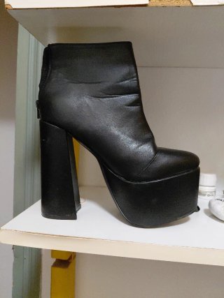 Botines tacón plataforma negros talla 38