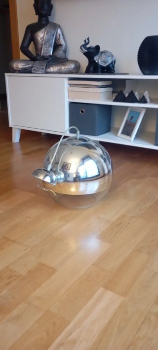 Lámpara colgante metal y cristal
