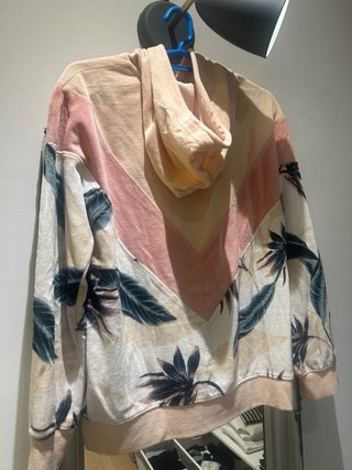 Roxy Sudadera con Capucha Floral Beige y Rosa