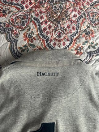 Polo Hackett manga larga gris niño talla 15-16 año