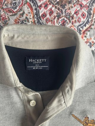 Polo Hackett manga larga gris niño talla 15-16 año