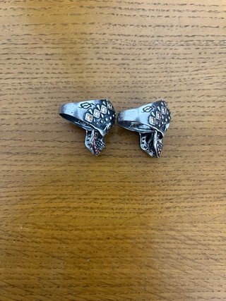 Anillo Plata de palo Calavera con Piedras de color