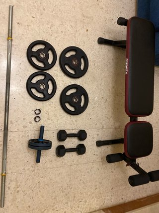 Kit Entrenamiento Personal: Mancuernas, Barra y Di