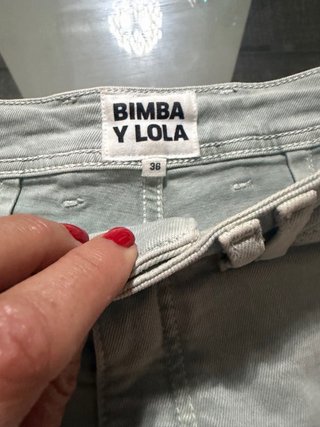 Pantalón Bimba y Lola Gris Talla 36, verde agua