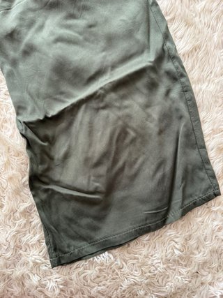 Pantalones anchos lino verde