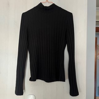 Jersey fino cuello medio negro