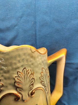 Conjunto Faiança Jarro e 6 Copos Marcados