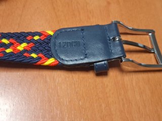 Cinturón trenzado azul,amarillo y rojo