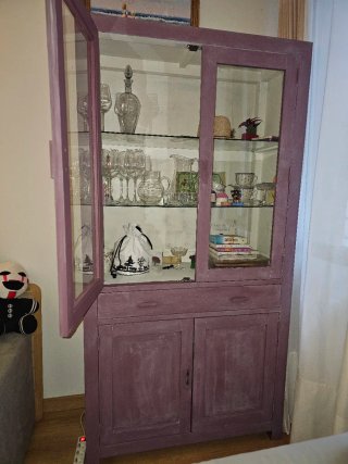 Vitrina Roble Restaurada Gran Capacidad