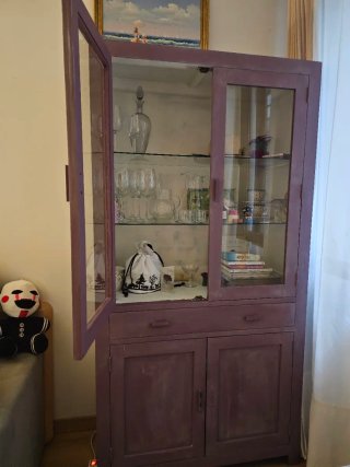 Vitrina Roble Restaurada Gran Capacidad