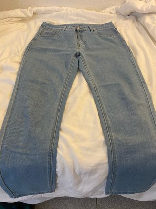 Jeans Hombre Liso Azul