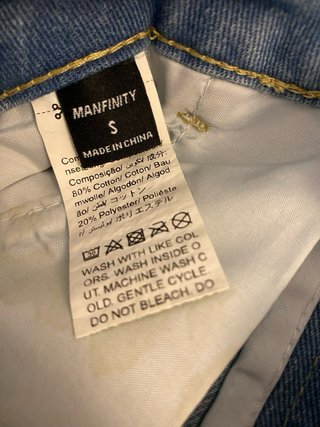 Jeans Hombre Liso Azul
