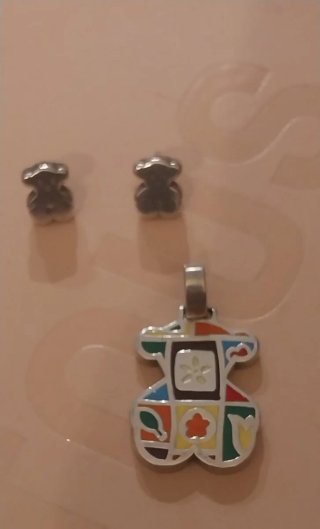 Colgante Tous Plata Esmalte Colores Oso