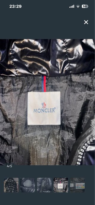 Chaqueta Moncler Negra Brillante