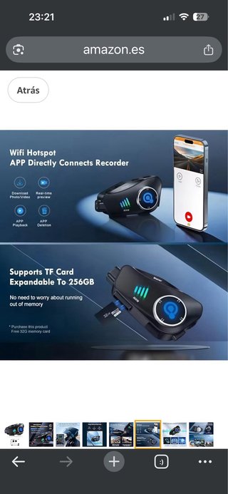 Auriculares Casco Moto HD1080P