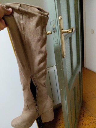 Botas altas beige/marrón