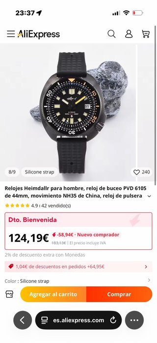 Heimdallr 6105 Reloj Buceo Negro
