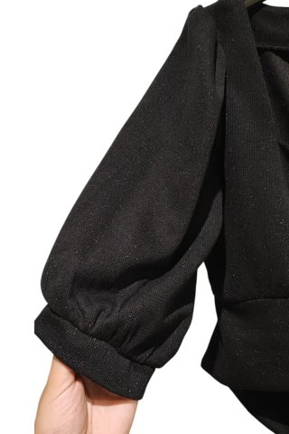 Tiffosi Top Curto Manga Bufante Preto M