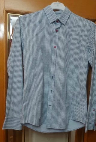 Conjunto Camisa y Jersey Azul/Blanco Talla 3