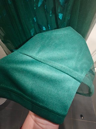 Vestido largo fiesta verde lentejuelas