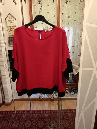 Maglia donna rossa e nera taglia unica