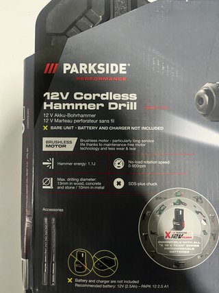 Martillo Percutor Parkside 12V performance