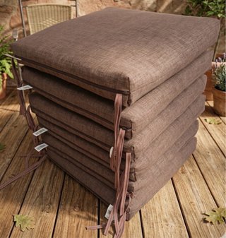6 Cojines Silla Marrón 45x45x6 cm