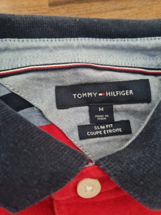 Polo Tommy Hilfiger Rayas Rojo y Azul