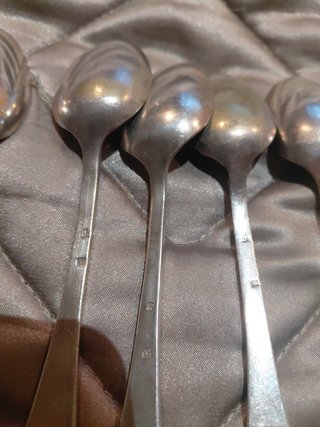 Lote 7 Cucharas de Plata Maciza - joyeria Oriol