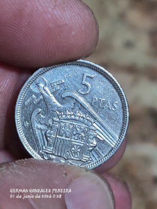 Moneda 5 Pesetas 1957 Franco estrella 75