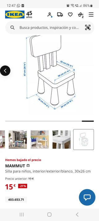 Silla y mesa Rosa